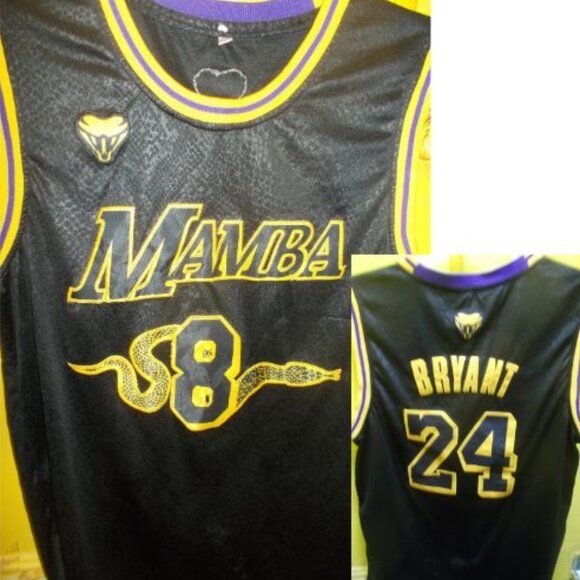 Kobe Bryant Black Mamba Jersey #8 #24 Medium FRESHLY WASHED - Picture 1 of 10